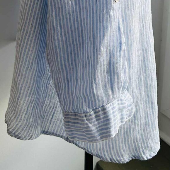 Jones New York Light Blue & White Striped Pure Linen Button-Front Shirt – US 2X - Picture 7 of 12